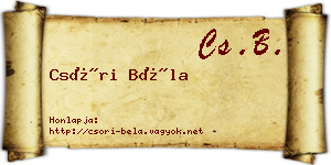 Csóri Béla névjegykártya