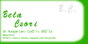 bela csori business card