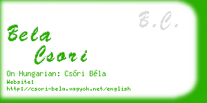 bela csori business card